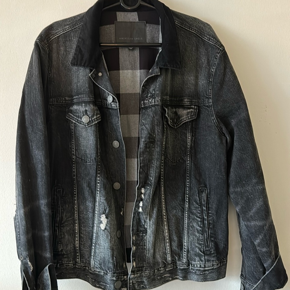 AE black wash denim jacket XL